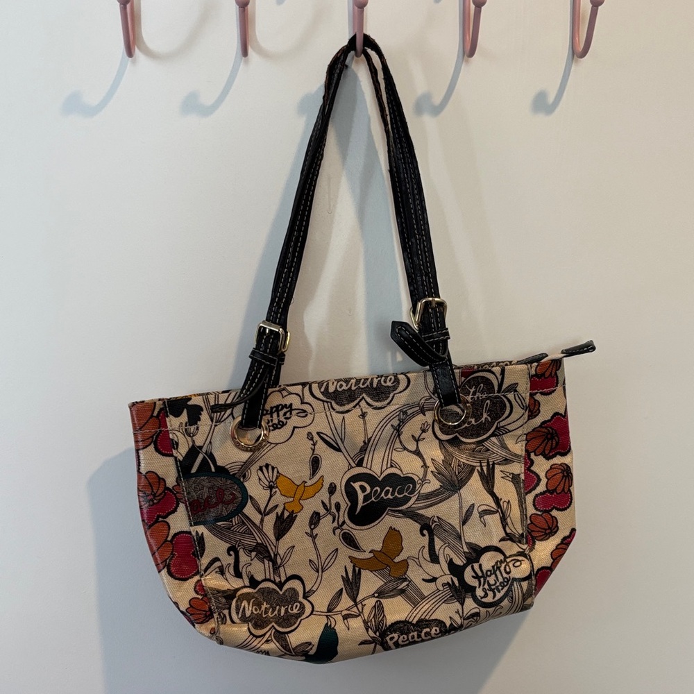 Sakroots Floral Canvas Tote Bag with Black Handles